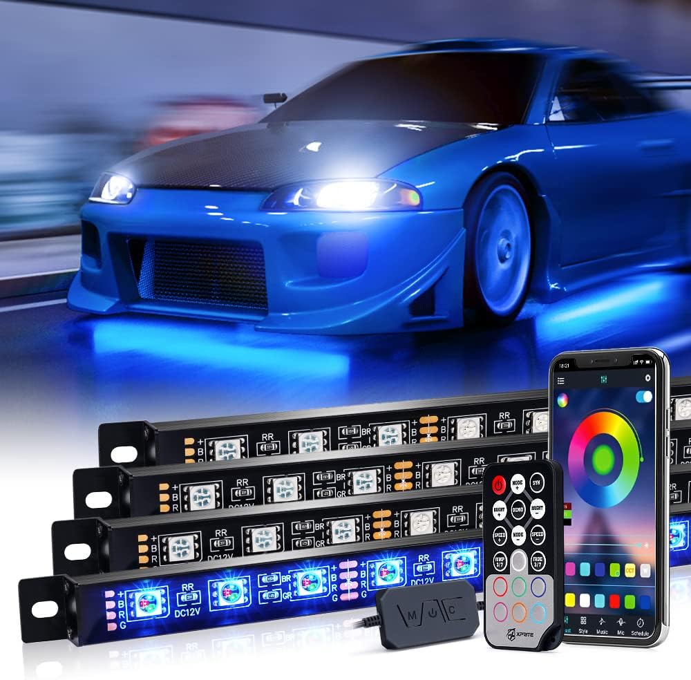Aluminum RGB LED Car Underglow Light Bar, 4 PCS K933432