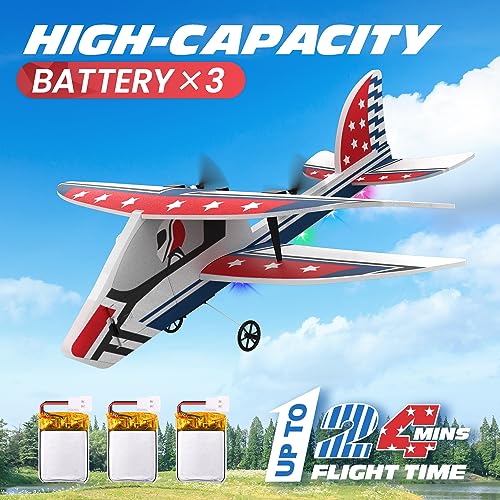 2.4GHZ Remote Control Airplane with 3 Batteries & 6-axis Gyro Stabilizer D84996