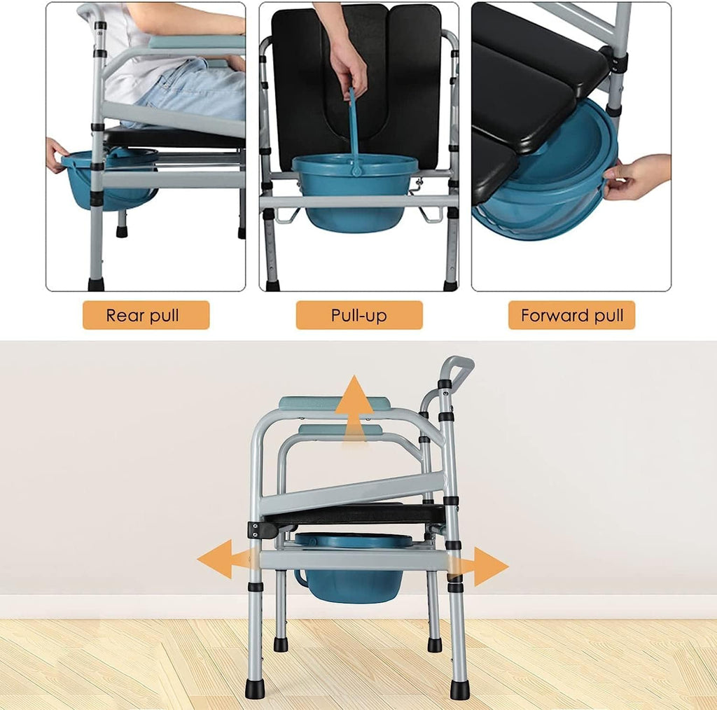 Removable Folding Commode Chair with Arms E272