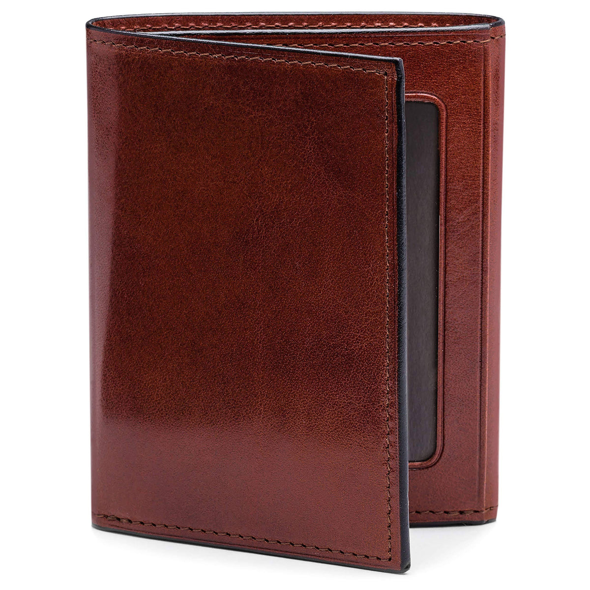 Dark Brown Leather Trifold ID Wallet Z24448
