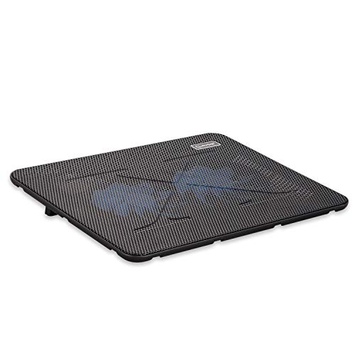 Portable Slim Quiet Laptop Cooling Pad with 2 Blue LED Fans, USB Powered, Adjustable Angled, Fits 11-14 Inch Laptop N48385
