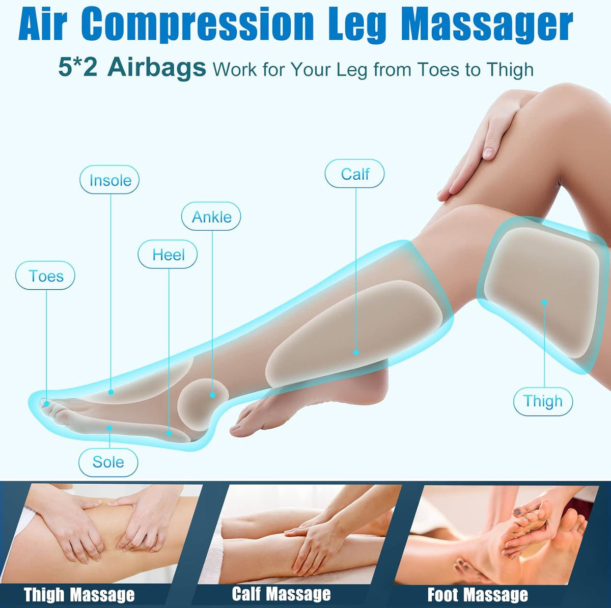 Air Compression Leg Massager with Heat Q556