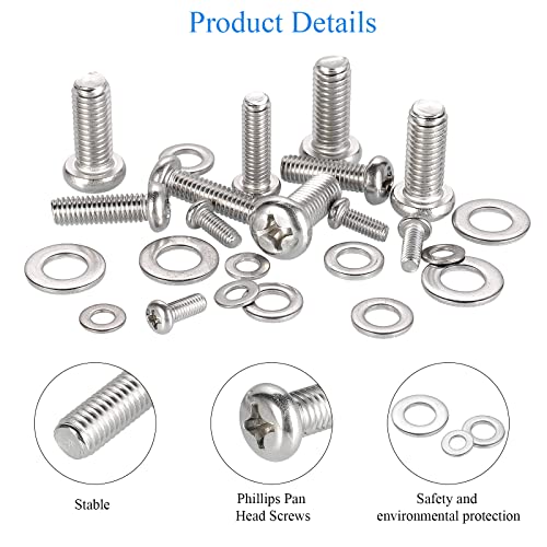 24pcs M4 M6 M8 Stainless Steel Screws Washers TV Mount Hardware Kit W81432