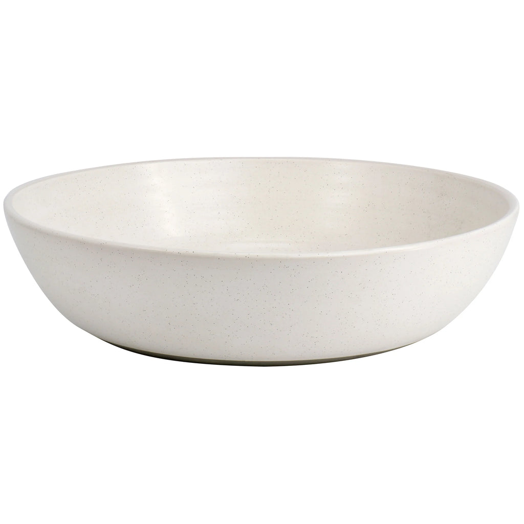 10 Inch Stoneware Serving Bowl in White Speckle W650755