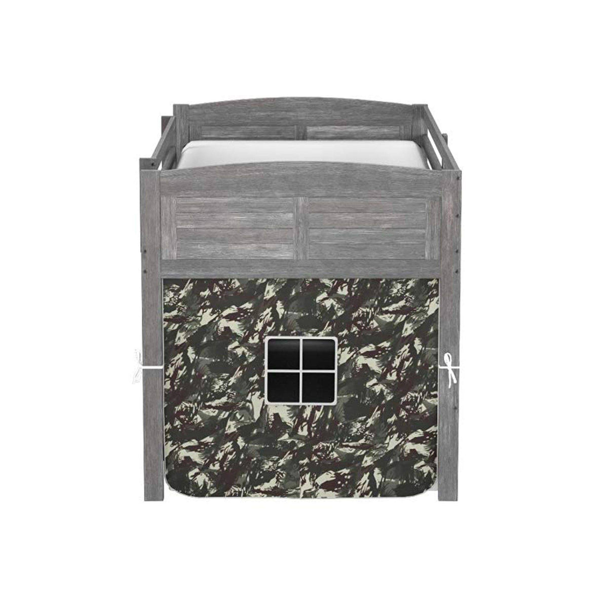 Twin Antique Grey Loft Bed with Tent P544