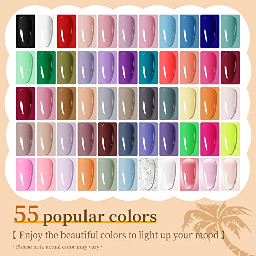 10 Colors Gel Nail Polish Kit with Mini UV LED Nail Lamp Base Coat Top Coat Set V756