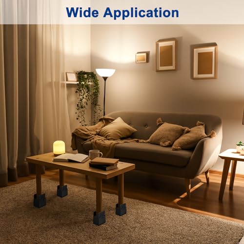 Black 4Pcs Furniture Risers with Adjustable Screw Clamp Q8736