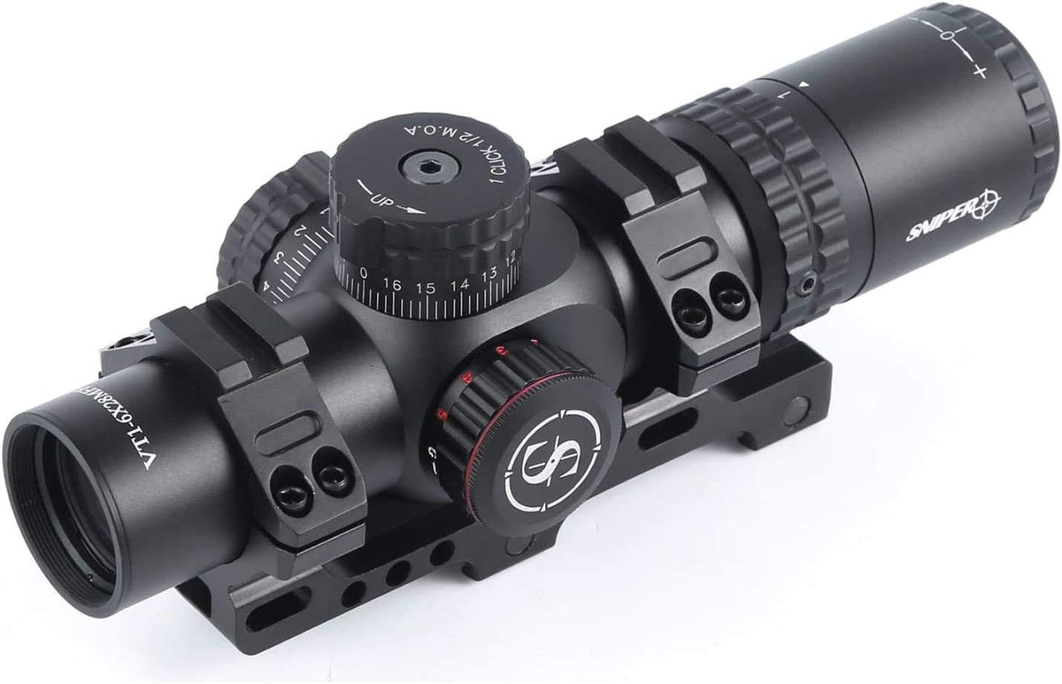 1-6X28 FFP First Focal Plane Scope 35mm Tube ED Optics Red/Green Illuminated Reticle T300