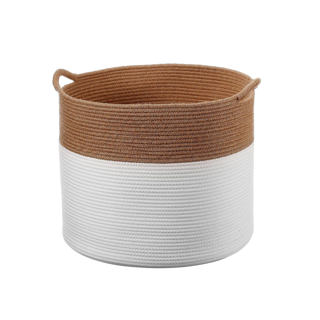 White Coiled Rope Laundry Basket R715