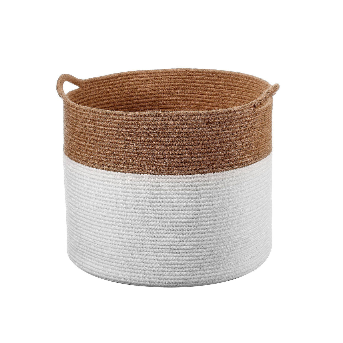 White Coiled Rope Laundry Basket R715