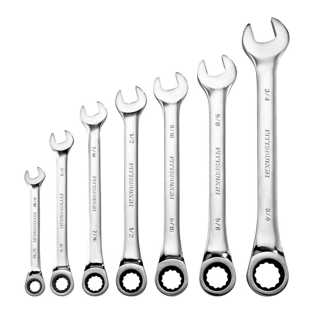 7-Piece SAE Ratcheting Combination Wrench Set A995238