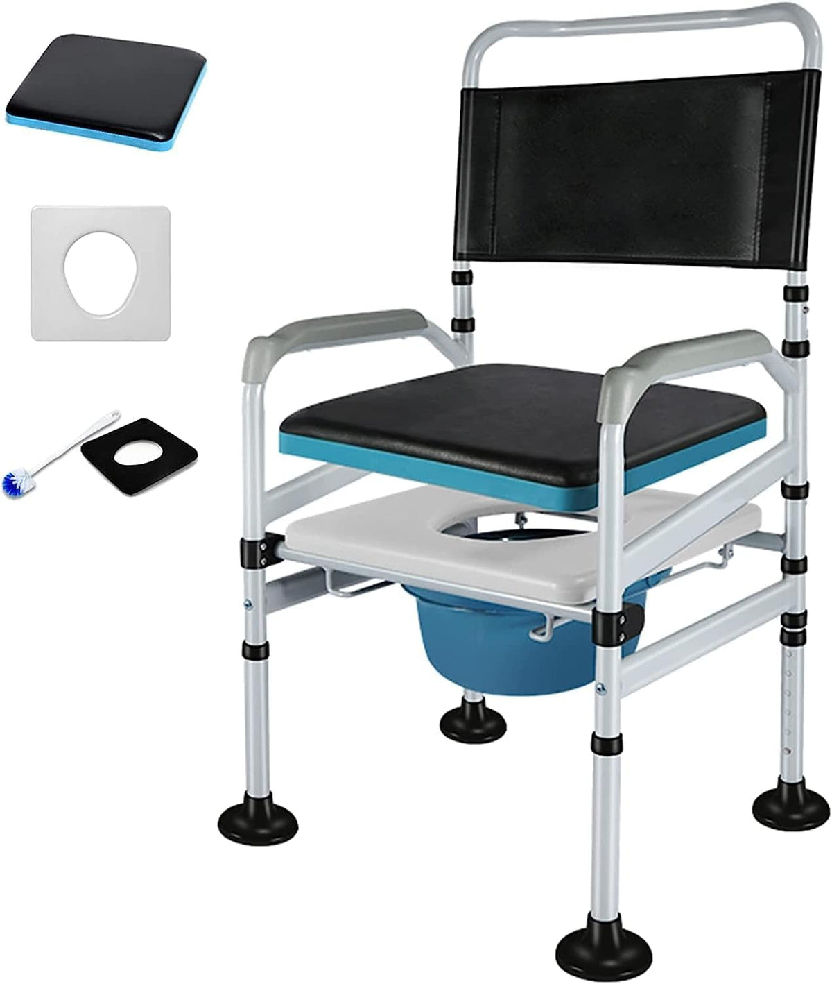 Removable Folding Commode Chair with Arms E272