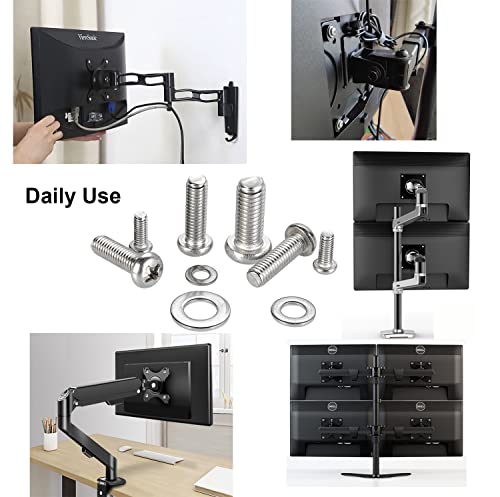 24pcs M4 M6 M8 Stainless Steel Screws Washers TV Mount Hardware Kit W81432