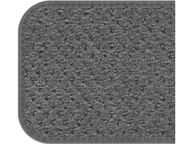 Set of 12 Skid-Resistant Carpet Stair Treads Gray 8 in. x 30 in. F95947