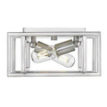 2 - Light Caged Rectangle Flush Mount Fixture Pewter Q201638