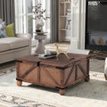 Gray Coffee Table with Drawer and Storage Shelf X231