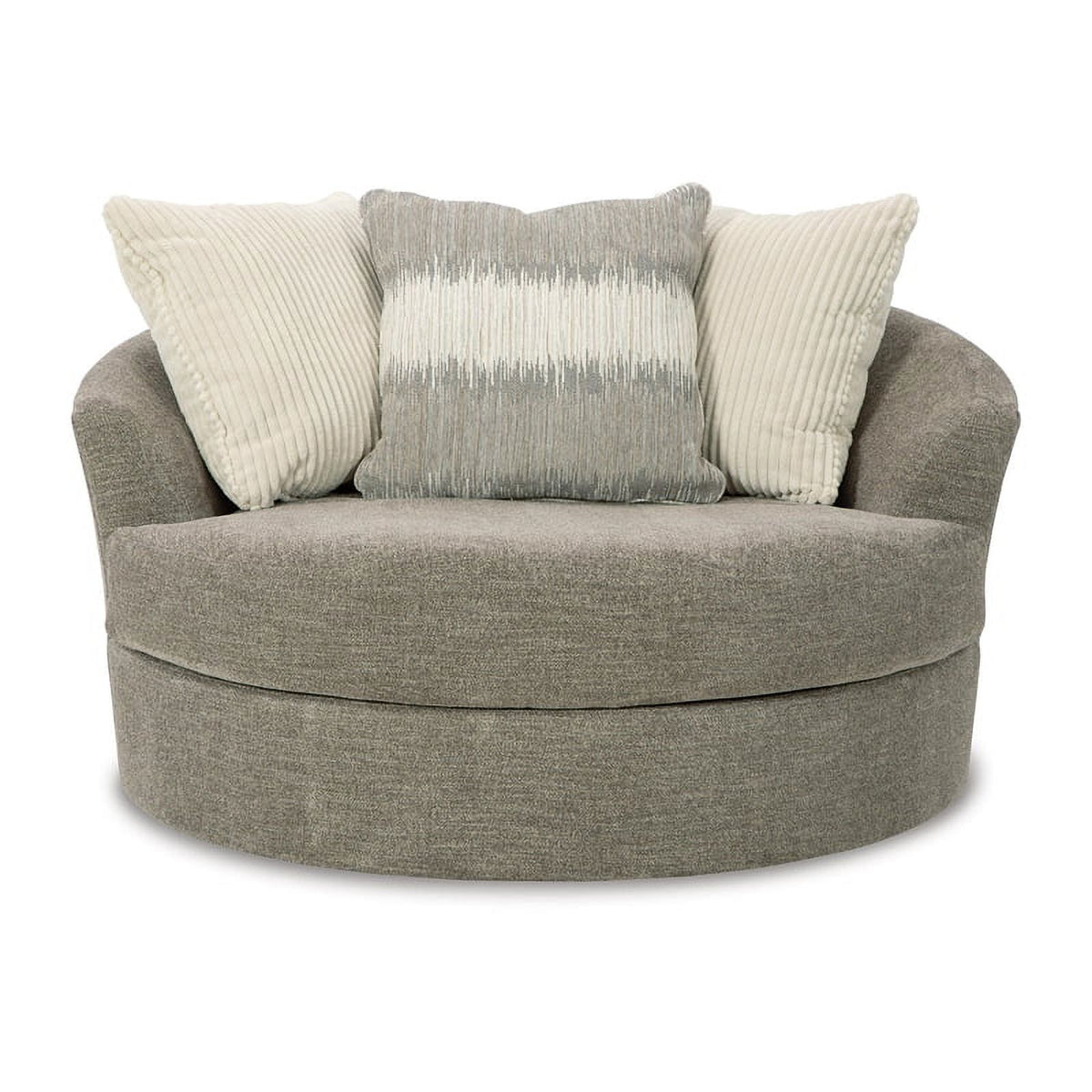 Oversized Swivel Fabric Accent Chair in Stone Gray R444