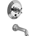 Antique Copper Balanced Pressure Tub and Shower Trim Plate with Cross Handle T363