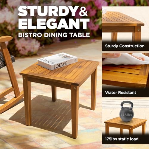 Wood Wicker 3 Piece Patio Bistro Set L90938