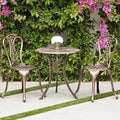 3PC Cast Aluminum Bistro Table and Chair Set C8259