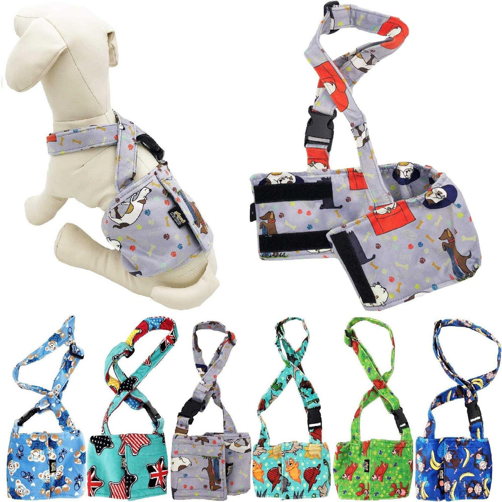 Washable Fleece Dog Diaper with Suspender A197