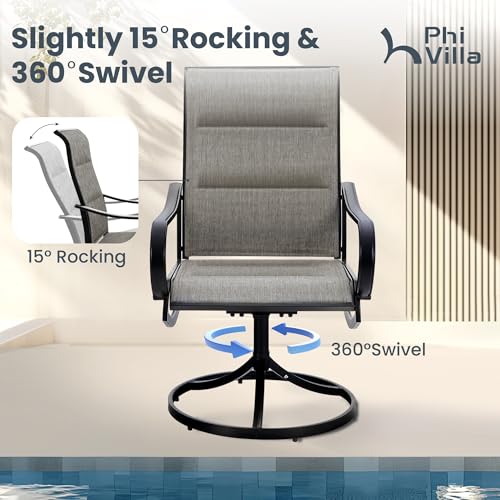 5 Pcs Patio Dining Set with Swivel Chairs and Metal Table U501