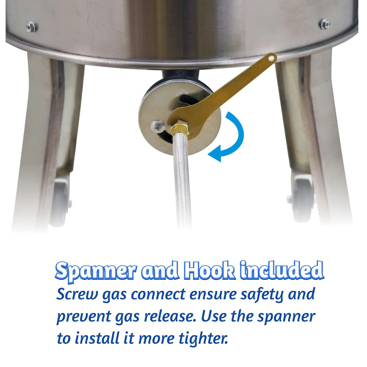 Stainless Steel Propane Burner Turkey Fryer with Wheels 200,000 BTU H519001