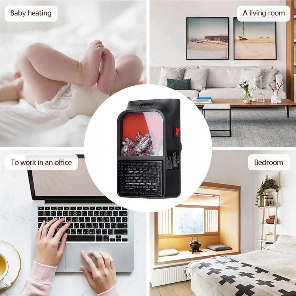 900W Mini Black Ceramic Electric Heater F370