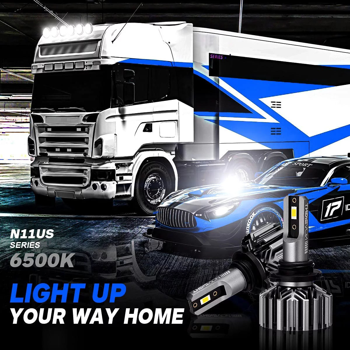 H4/9003 LED Headlight Bulbs 6500K Cool White Pack of 2 I132