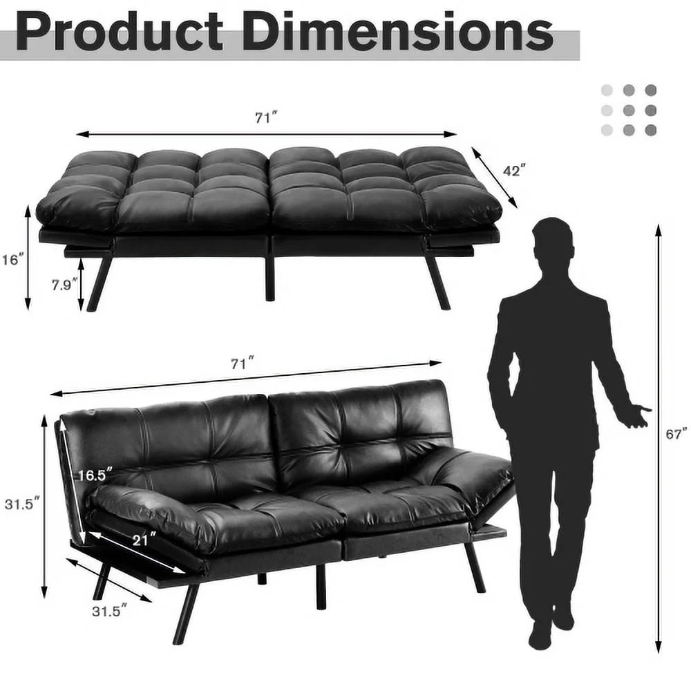 Convertible Memory Foam Futon Sofa Bed B401689