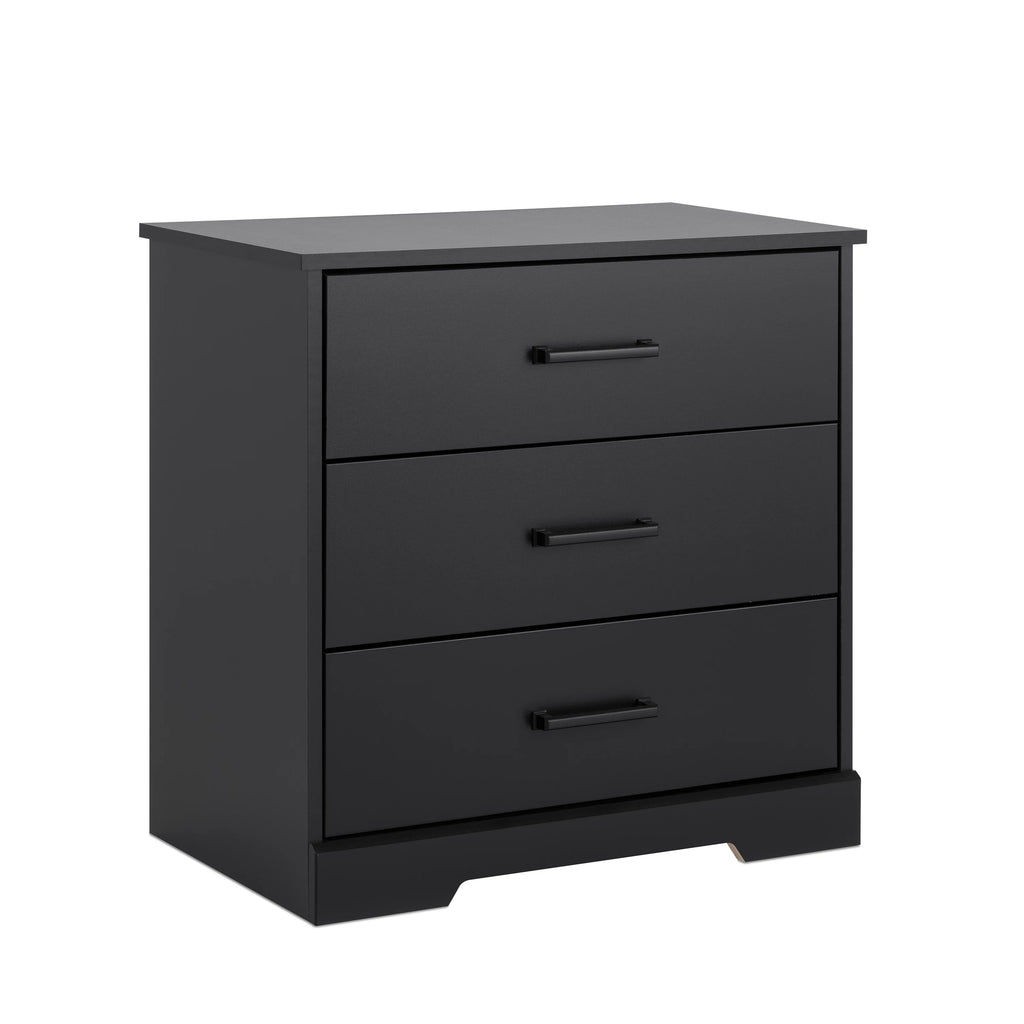 Black 3 Drawer Nightstand Bedside Table J4993