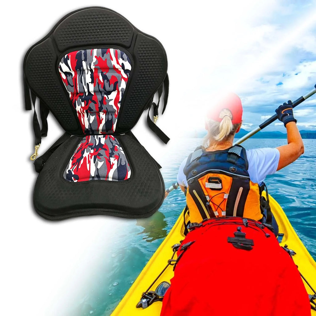 Padded Kayak Seat with Back Support Adjustable Straps Q463