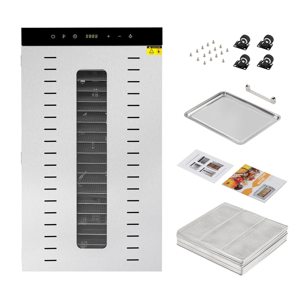 1700W Electric Food Dehydrator with Temperature Control 20 Stainless Steel Trays P7405