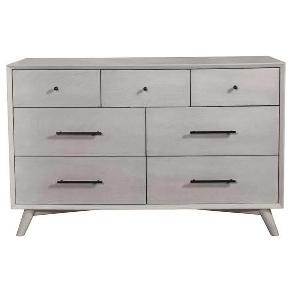 Gray Solid Wood Seven Drawer Double Dresser Q237649