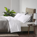 White 600 Thread Count Cotton Blend 4 PC Queen Sheet Set D422