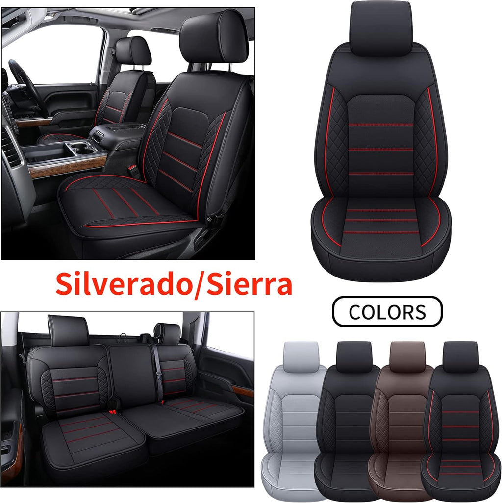 Black Faux Leather Seat Covers Full Set Y382