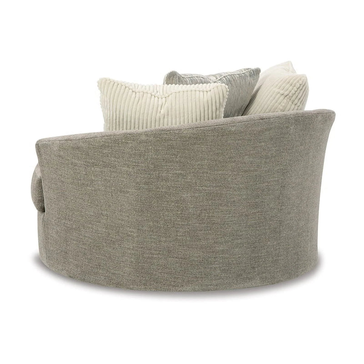Oversized Swivel Fabric Accent Chair in Stone Gray R444