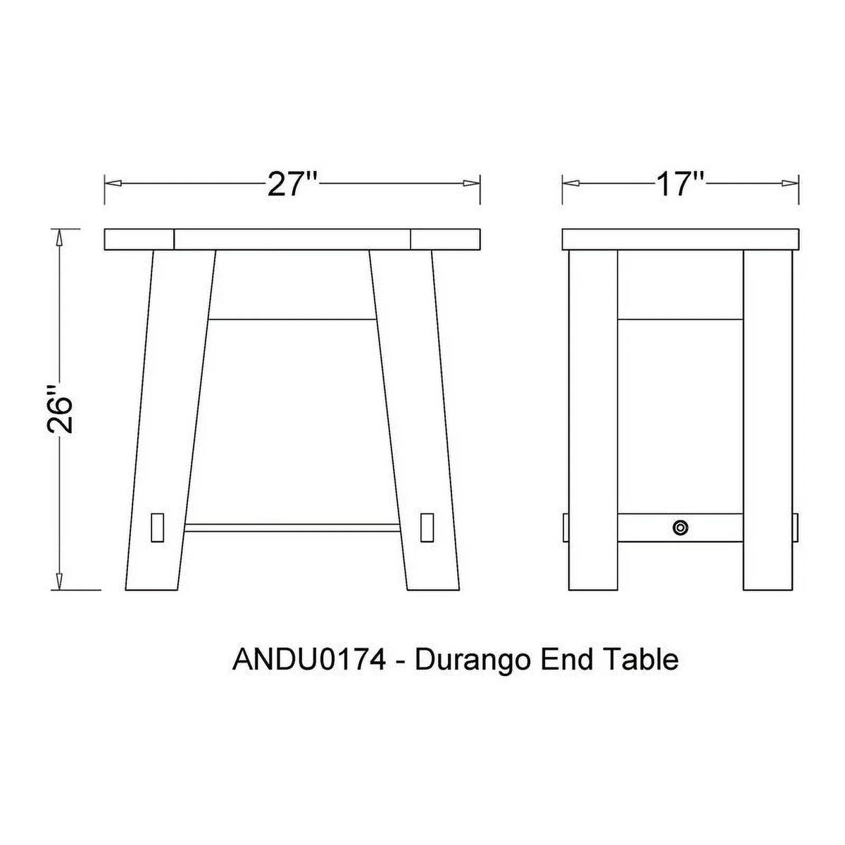 27"W Wood End Table Set of 2 N24078