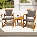 Wood Wicker 3 Piece Patio Bistro Set L90938