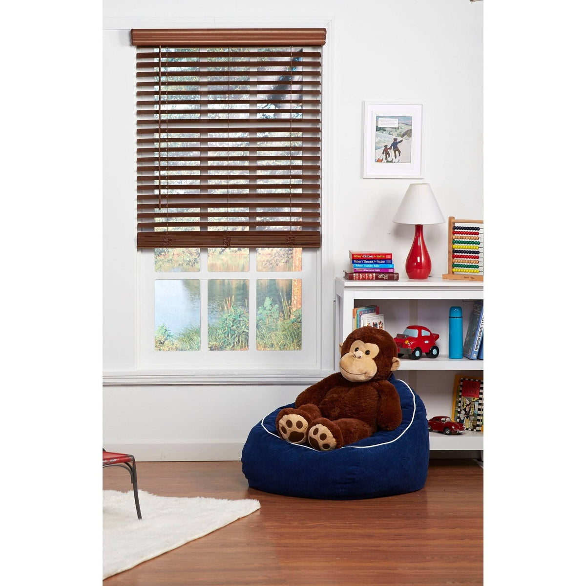Dark Oak Cordless Faux Wood Blind L986379