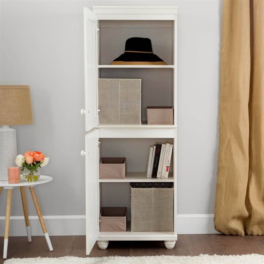 White Wash 2-Door Narrow Storage Cabinet N556057