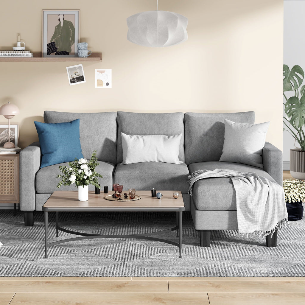 Light Gray L-Shaped Sectional Sofa T93492