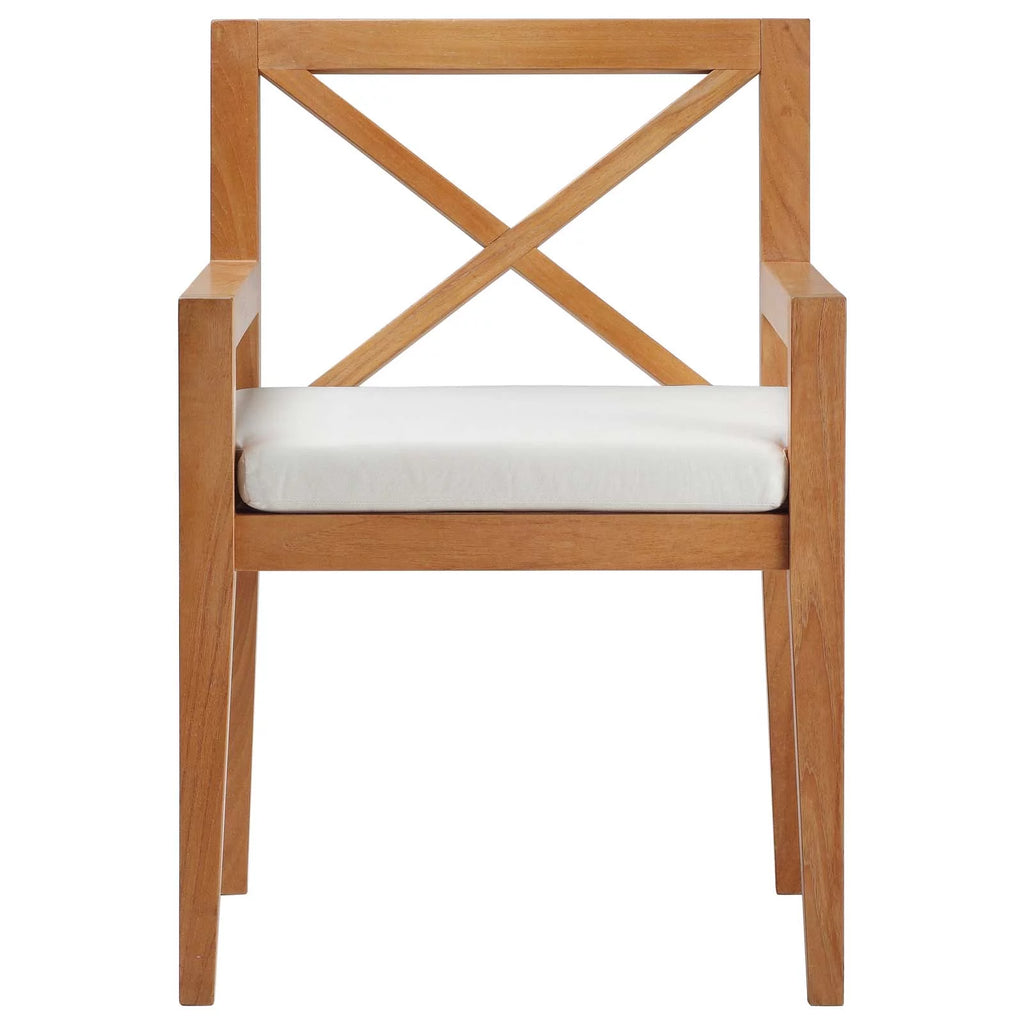 Natural White Wood Armchair Q433