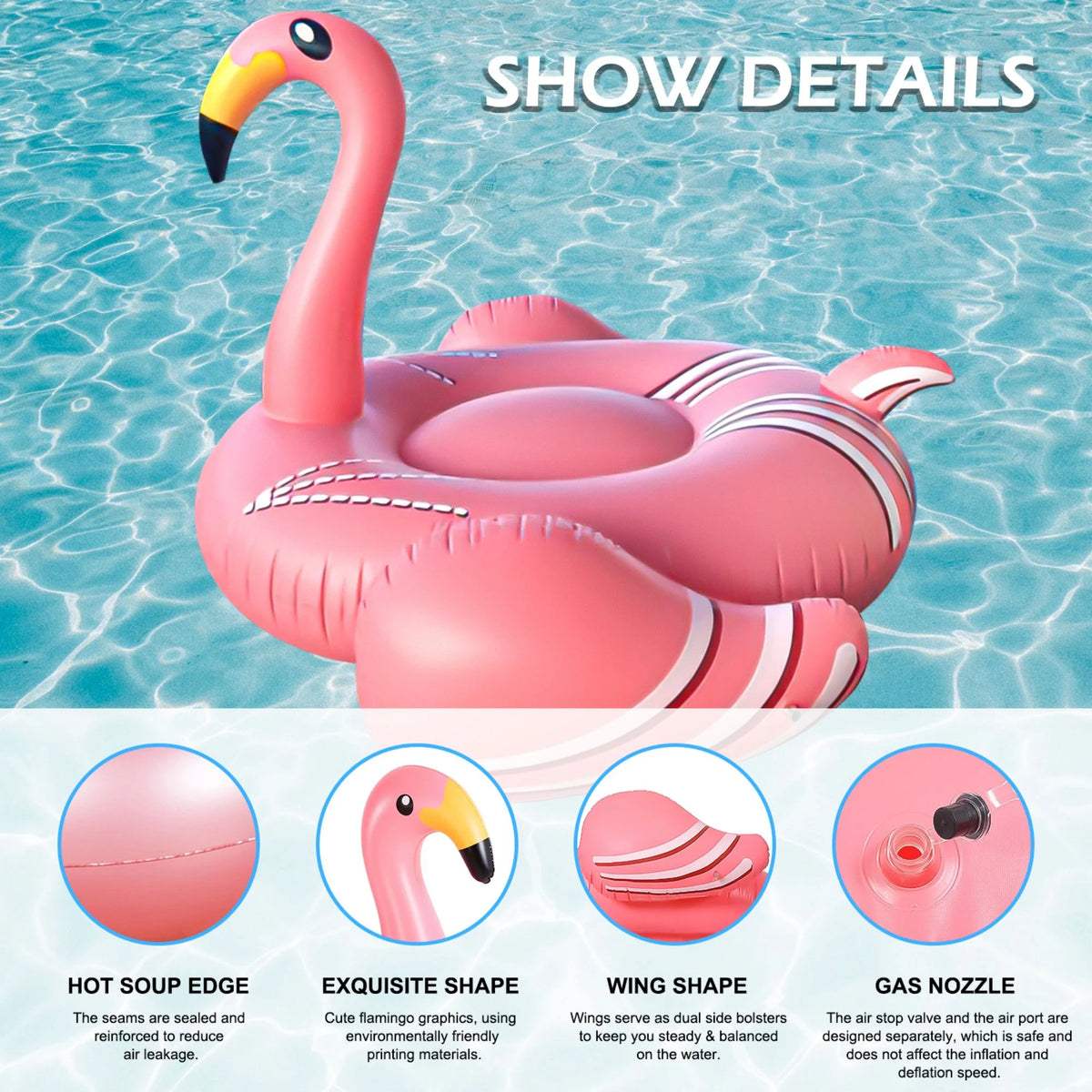Inflatable Flamingos Pool Float B811