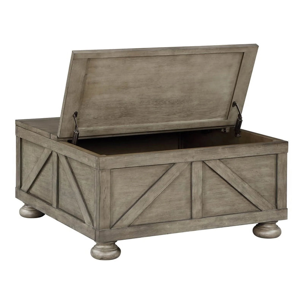 Gray Wood Hidden Storage Coffee Table R159
