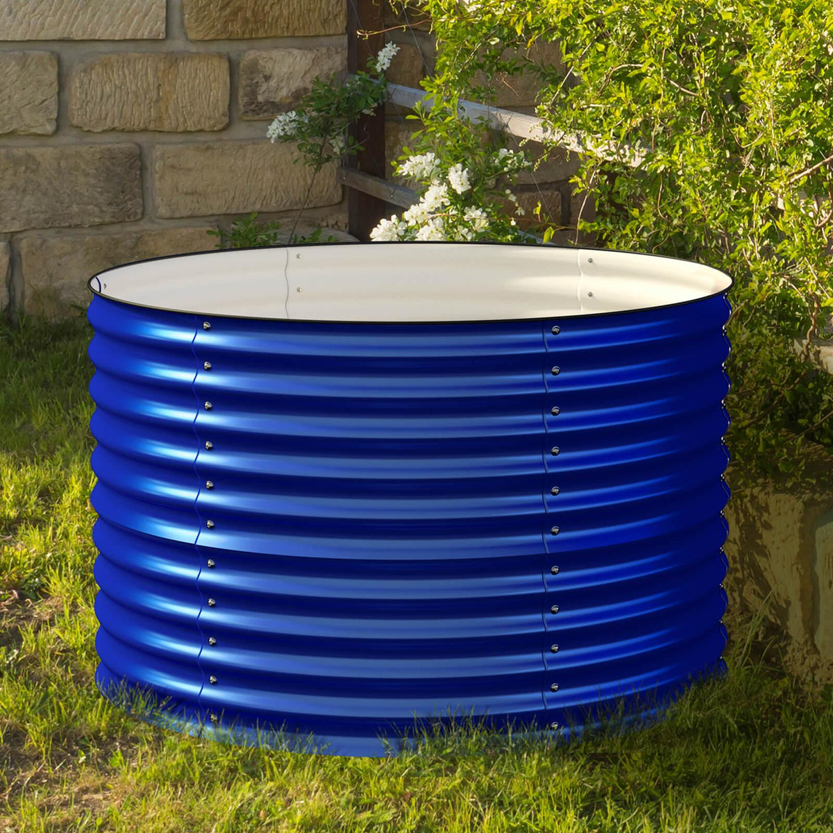 42 Round Raised Garden Bed, Cobalt Blue H968910