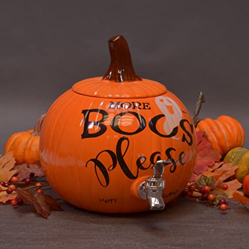 Pumpkin Orange 11 x 11 Glossy Ceramic Drink Dispenser Y16978