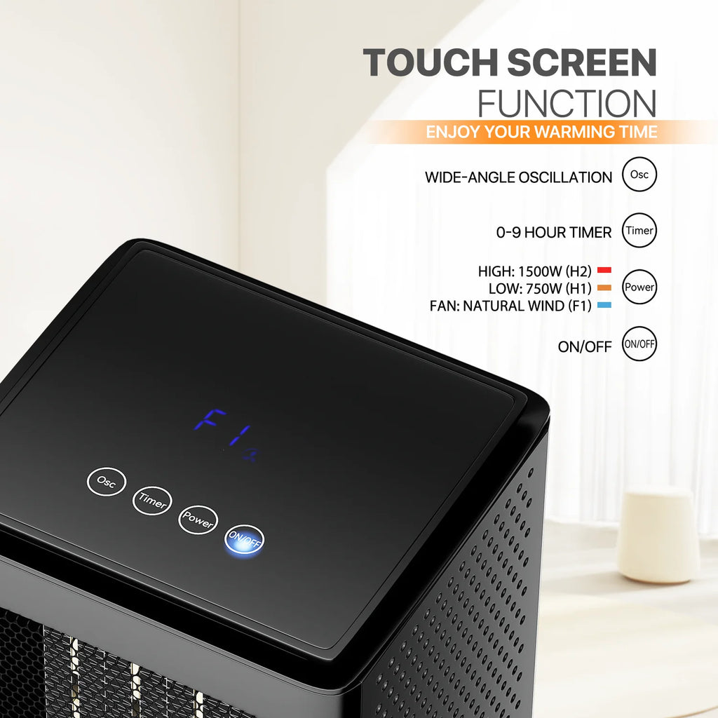 1500W PTC Portable Electric Space Heater with Timer S495