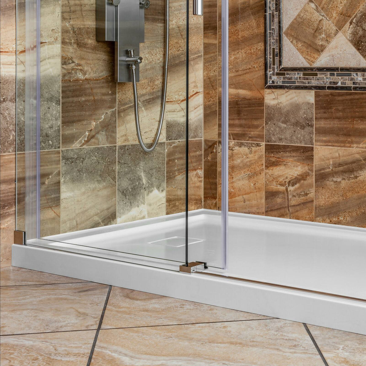 White 48 x 34 Threshold Shower Base Pan H61084