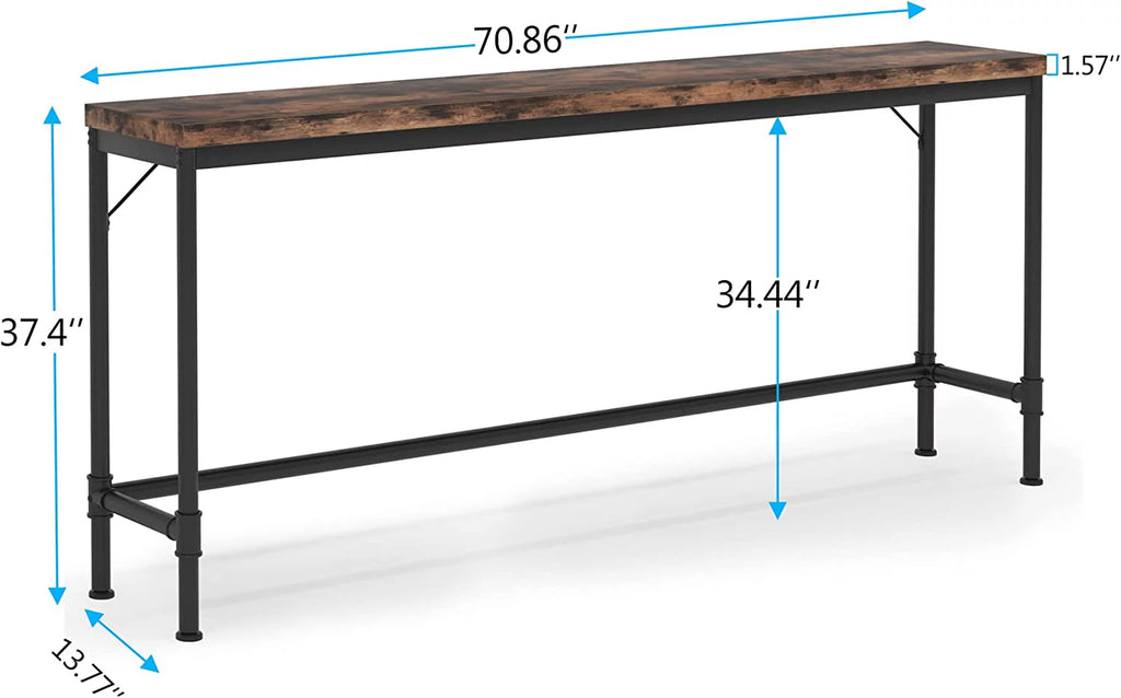 Rustic Brown Narrow Console Table V14754